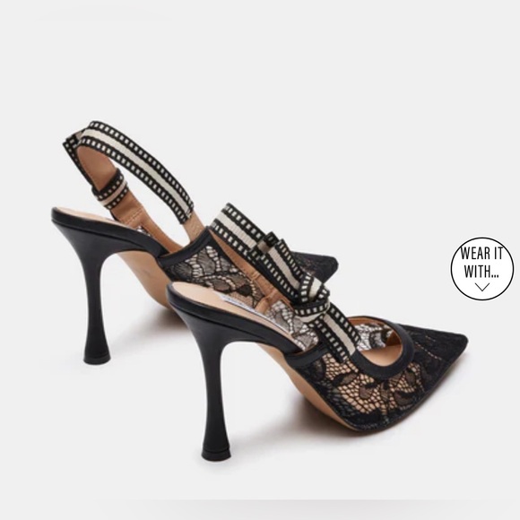 LIKE NEW Steve Madden Bri Black Lace Pumps (wore once!) - Picture 2 of 5